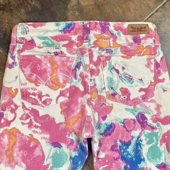 Levi's Watercolor Floral Ankle Length Denim Skinny Legging 31 - Picture 8 of 11